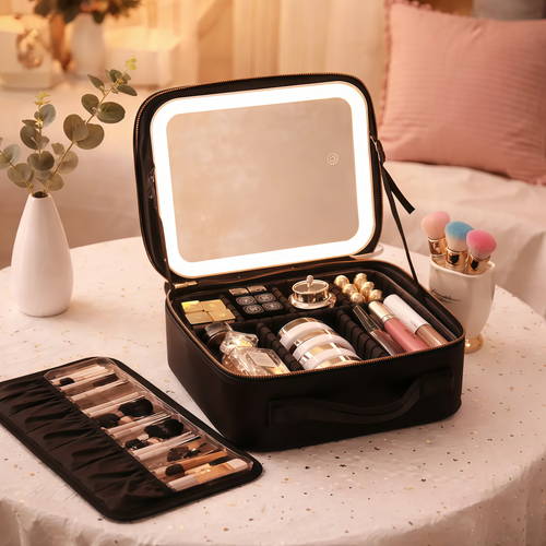 Caja de Maquillaje con Espejo LED