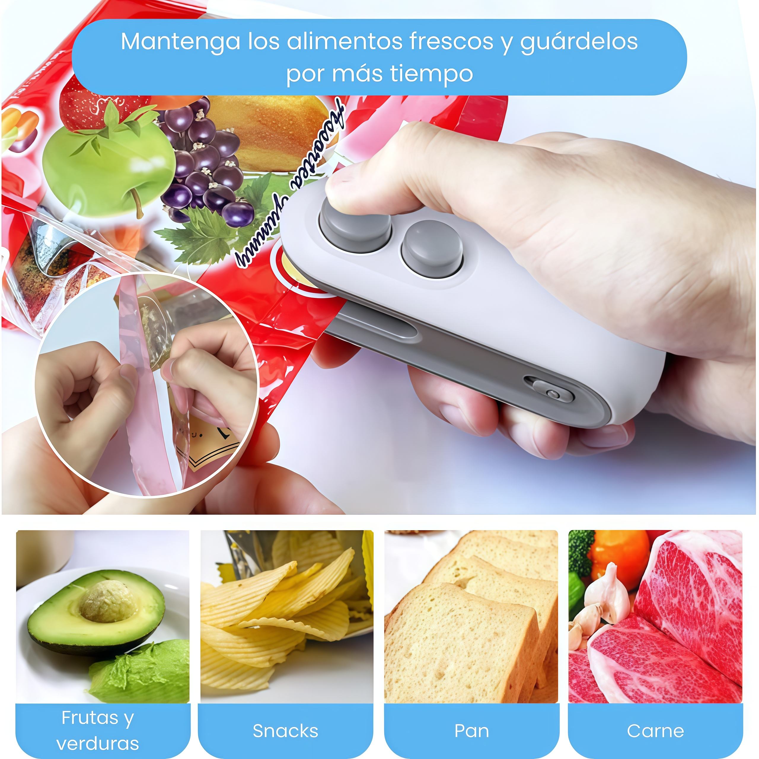 Mini sellador de bolsas