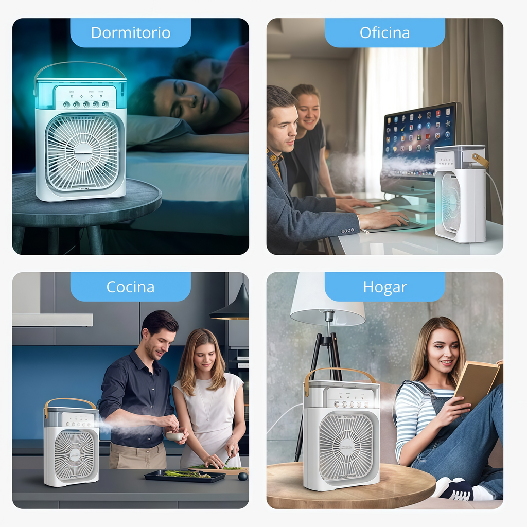 Mini ventilador humidificador