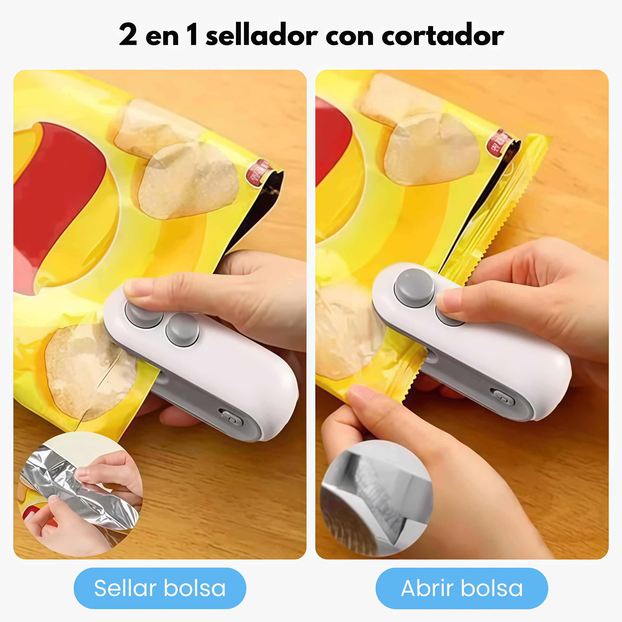 Mini sellador de bolsas